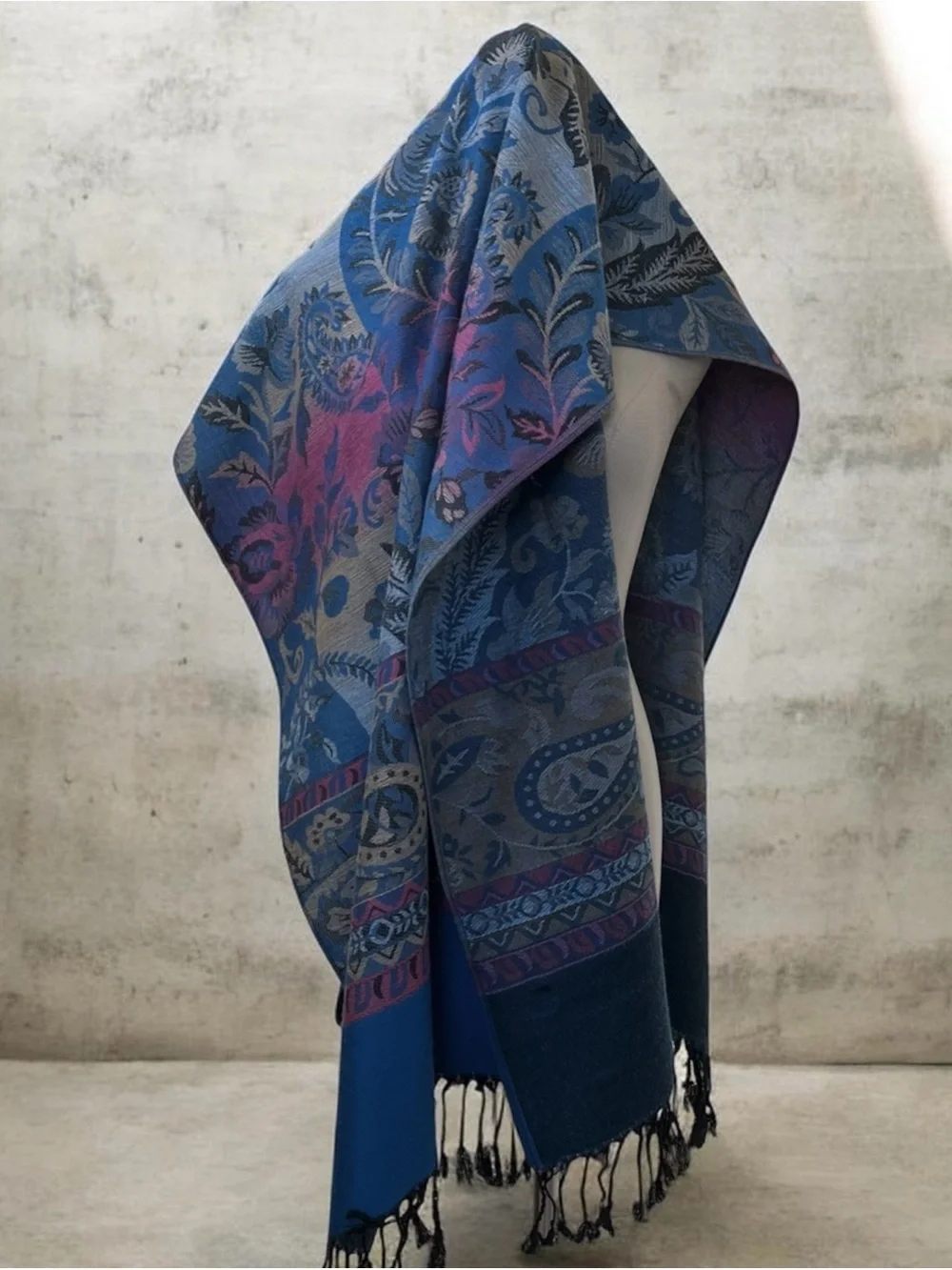 100% Cashmere Pashmina Jacquard Shawl Wrap Scarf Paisley Floral
